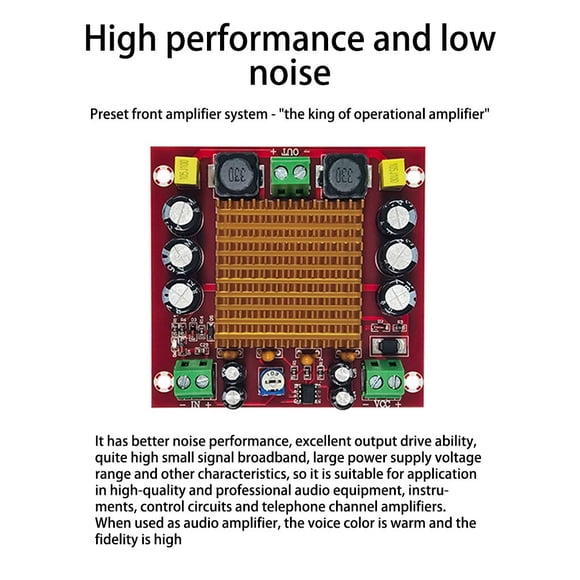 Langgg Power Amplifier Board Replacement DC 12-26V Single Channel AUX Input Speaker Soundbox Amp Module Noise Reduction Circuitboard