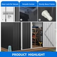 thumbnail image 2 of Dextrus 8x6 FT Outdoor Storage Shed with Lockable Doors & Air Vent, Large Metal Tool Sheds House for Backyard Patio to Store Bikes, Tools,Dark Gray, 2 of 9