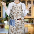 thumbnail image 6 of Beige Daisy Pattern Apron-Garden Aprons for Women with Pockets-Cotton Linen Waterproof Kitchen Cooking Gardening Aprons Adjustable for Kitchen,Cooking,BBQ and Salon 33x27 Inch, 6 of 7