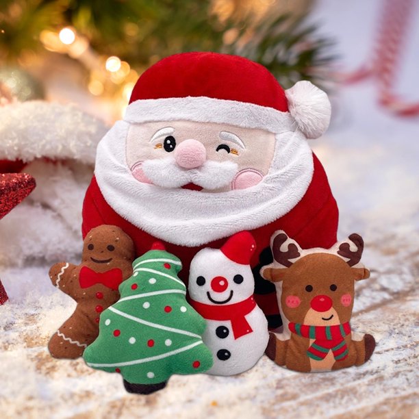 Juguete de peluche de Papá Noel navideño, almohada de Papá Noel