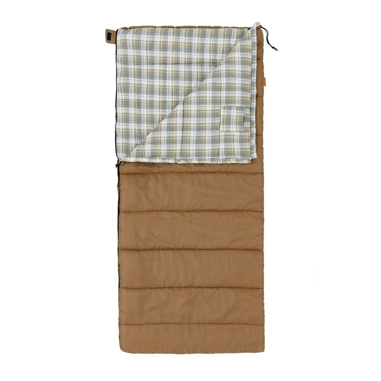 2 pack Ozark Trail 35F Flannel Lined Rectangle Adult Sleeping Bag Brown 80 x 36 Walmart