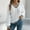White, variant on Uaswgudfs Women's Autumn/Winter V-Neck Sweater: Cable Knit & Striped Trim, Thick Relaxed Fit