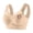 Beige, variant on Women's Thin V Neck Wireless Bra Rhinestone Heart Decor Wide Strap Side Support Comfort Bra
