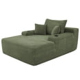 thumbnail image 6 of Leumius Boneless Couch, Lounge Chair corduroy with Wide Armrest & Throw Pillows, Cozy Boneless Sleeper Sofa Bed Armchair with Cup Holder for Living Room, Bedroom, No Assembly Required,Green, 6 of 9