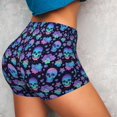 thumbnail image 2 of KLL Skull flower funny Pattern Workout Shorts for Women Scrunch Short Gym Yoga Running Sport Active Exercise Fitness Shorts, 2 of 5