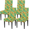 thumbnail image 2 of Sunflower Design Dining Room Chair Covers Set of 6 Washable Kitchen Parsons Seat Protector Removable Dining Chair Slipcovers Decorative Stretch Dining Chair Covers for Home Party Hotel, 2 of 6