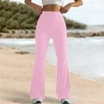 thumbnail image 2 of Audhol Flare Yoga Pants for Women 2025 Womens High Waist Leggings Regular Solid Flared Pants Active Workout Yoga Pants Trousers Womens Yoga Pants Pink 2XL, 2 of 5