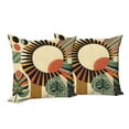 thumbnail image 4 of Ambesonne Monstera Throw Pillow Cover Pack of 2, Mid Century Abstract Sun, 2 Pcs-16"x16", Beige Burnt Orange Black, 4 of 5