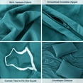 thumbnail image 5 of Sleep Zone Duvet Cover Queen Size, Stone Washed, Soft and Comfortable with Natural Wrinkles, Easy Care, Gift-Wrapped, Safe and Skin-Friendly(Teal, Queen), 5 of 6