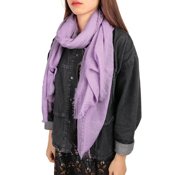Unique Bargains Cotton Linen Soft Fashion Long Scarf Hijab Wrap Shawl Headwear Scarves