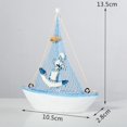 thumbnail image 1 of Adornos artesanales de vela de 14 cm, modelo de barco de vela de madera de estilo mediterráneo, accesorios de decoración del hogar, regalos de decoración de sala de estar, 1 of 5