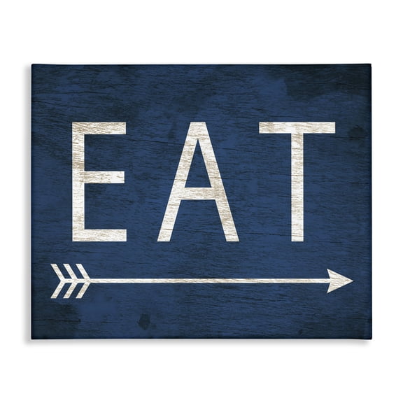 Stupell Industries Traditional Eat With Arrow Blue Canvas Art, 30 x 24, by Lil' Rue