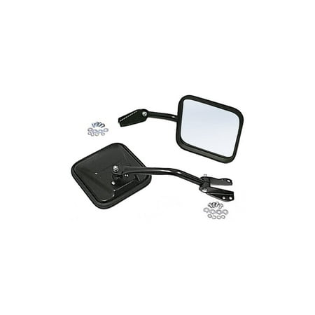 Black Rugged Ridge - Rugged Ridge 11001.03 Mirror, Black Non-Folding, Driver and Passenger Side