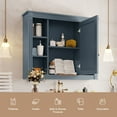 thumbnail image 4 of Euroco Wall-Mounted Bathroom Mirror Cabinet with Hidden Storage, 3-Door Design, Privacy Center Compartment, Modern Pattern, Easy Assembly, 4 of 9