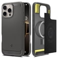 thumbnail image 1 of Funda Spigen Rugged Armor MagFit para iPhone 16 Pro, color gris, 1 of 7