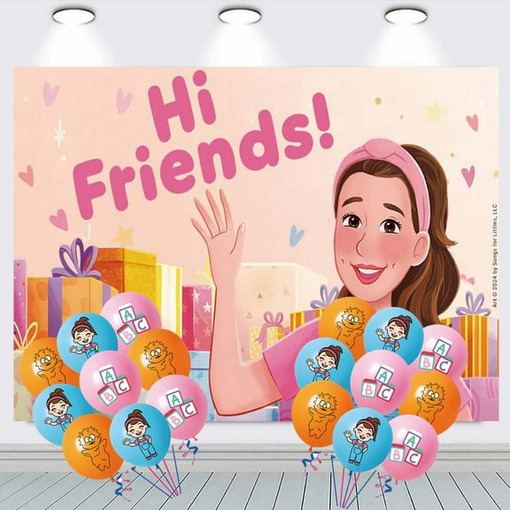 Ms Rachel Party Decorations Backdrop Banner Balloons Taspestry Wall Decor Background Poster Decor Supplies