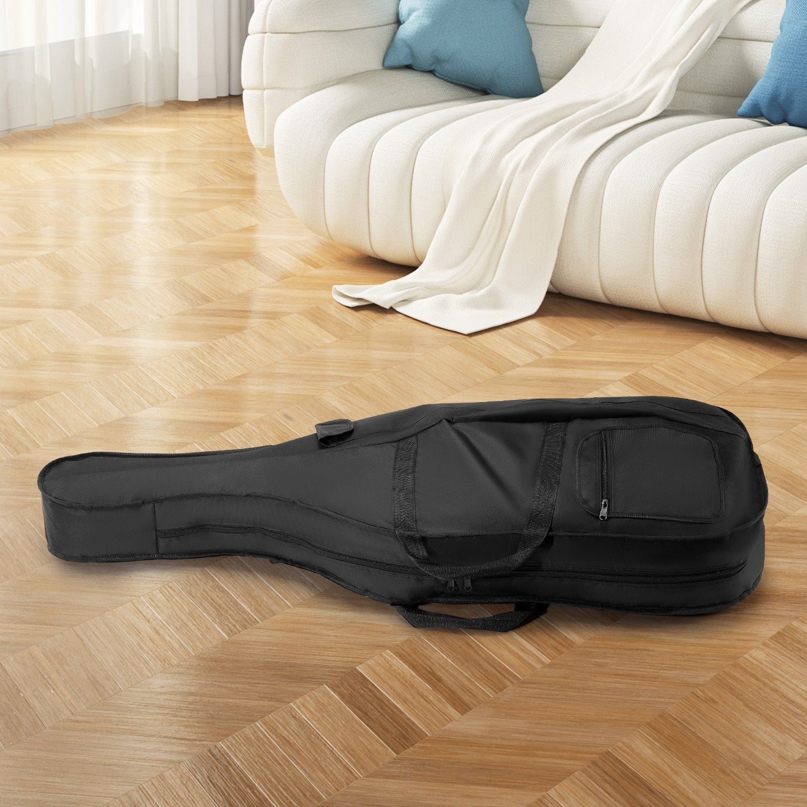 Compact Carbon Fiber Violin Case - 4/4 Full Size Black Carrying Bag with Shoulder Strap
