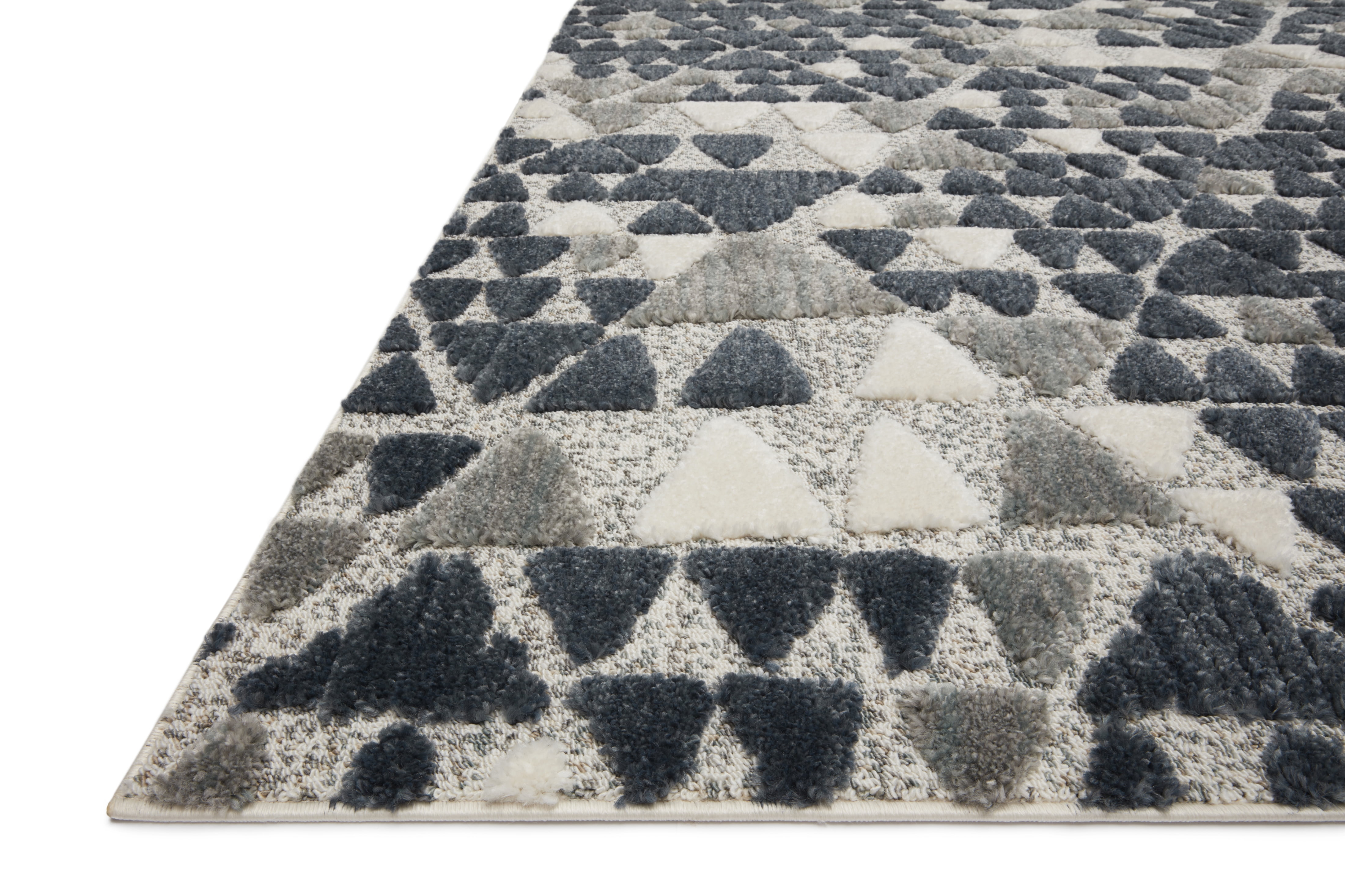 Loloi Hagen HAG-06 Slate / Denim Geometric Area Rug 5'-3" x 7'-8"