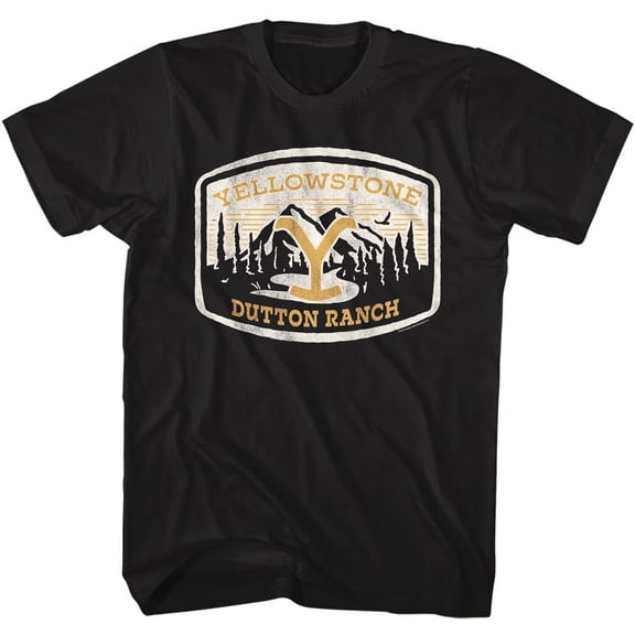 Yellowstone Dutton Ranch Patch Black Adult T-Shirt
