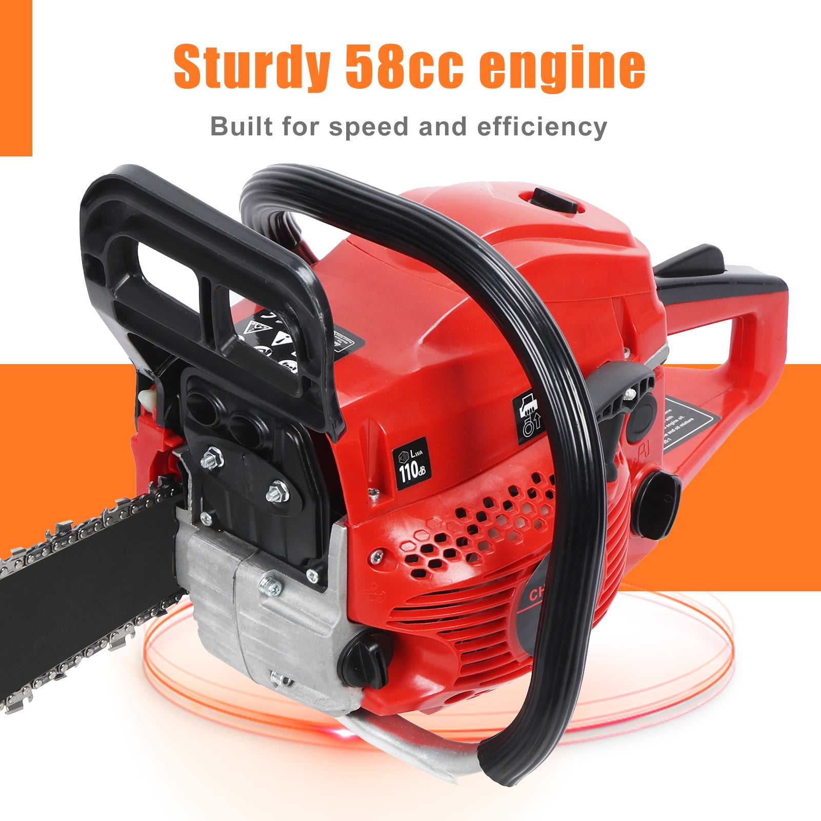 Wharick 58CC Gas Power Chainsaw, 20-Inch 2-Cycle Gas Chainsaw Heavy-Duty Handheld Cordless Chainsaw for Wood Cutting and Tree Trimming