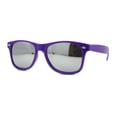 thumbnail image 1 of Classic Iconic Silver Mirror Lens Horn Rim Sunglasses Purple, 1 of 4
