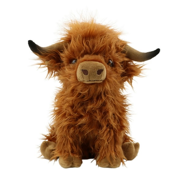 Cute Simulation Shaggy Cow Plush Toys 10inch Cartoon Highland Yak Stuffed  Animal Toy Soft Bull Doll 