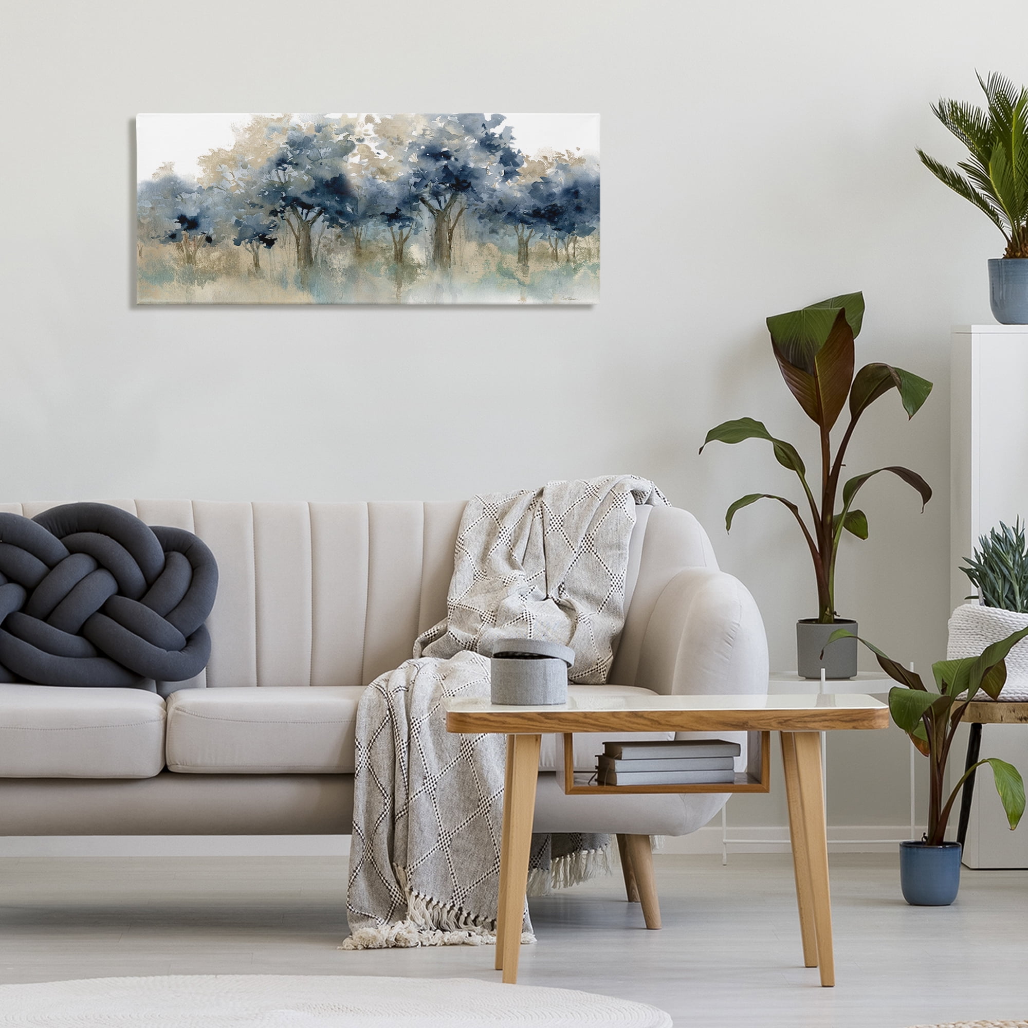 Stupell Industries Indigo Woodland Watercolor Study Canvas Wall Art, design by Carol Robinson