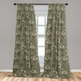 thumbnail image 2 of Daisy Window Curtains, Retro Themed Garden Bloom of Chamomiles Vintage Nature Vibes Print, Lightweight Decor 2-Panel Set with Rod Pocket, Pair of - 28"x84", Sage Green Eggshell and Taupe, by Ambesonne, 2 of 3