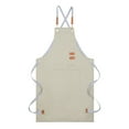 thumbnail image 2 of Chef Apron,Cooking Apron,Cotton Canvas Cross Back Apron with Pockets for Women and Men,Adjustable Strap and Large Pockets Apron,Kitchen Cooking Baking Bib Apron(White), 2 of 5