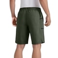thumbnail image 5 of happyYEE Men’s Quick Dry Shorts with Zipper Pockets Drawstring Elastic Waist Casual Shorts Outdoor Running Sport Shorts for Men,Green-a,,S, 5 of 7