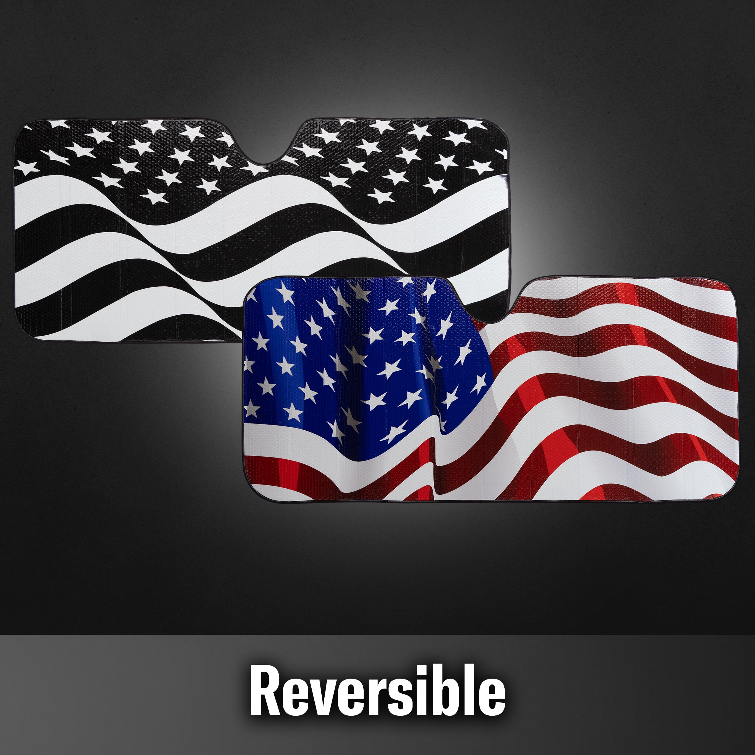 AutoShade Reversible American Flag Accordion Sunshade