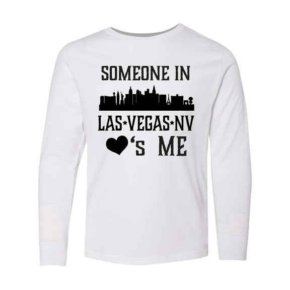 Inktastic Las Vegas Nevada Someone Loves Me Skyline Long Sleeve Youth T-Shirt