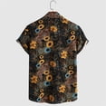 thumbnail image 4 of Eashery Mens Short Sleeve Button Down Shirts Lapel Tops Linen Button Down Shirt for Men Brown 3XL, 4 of 5