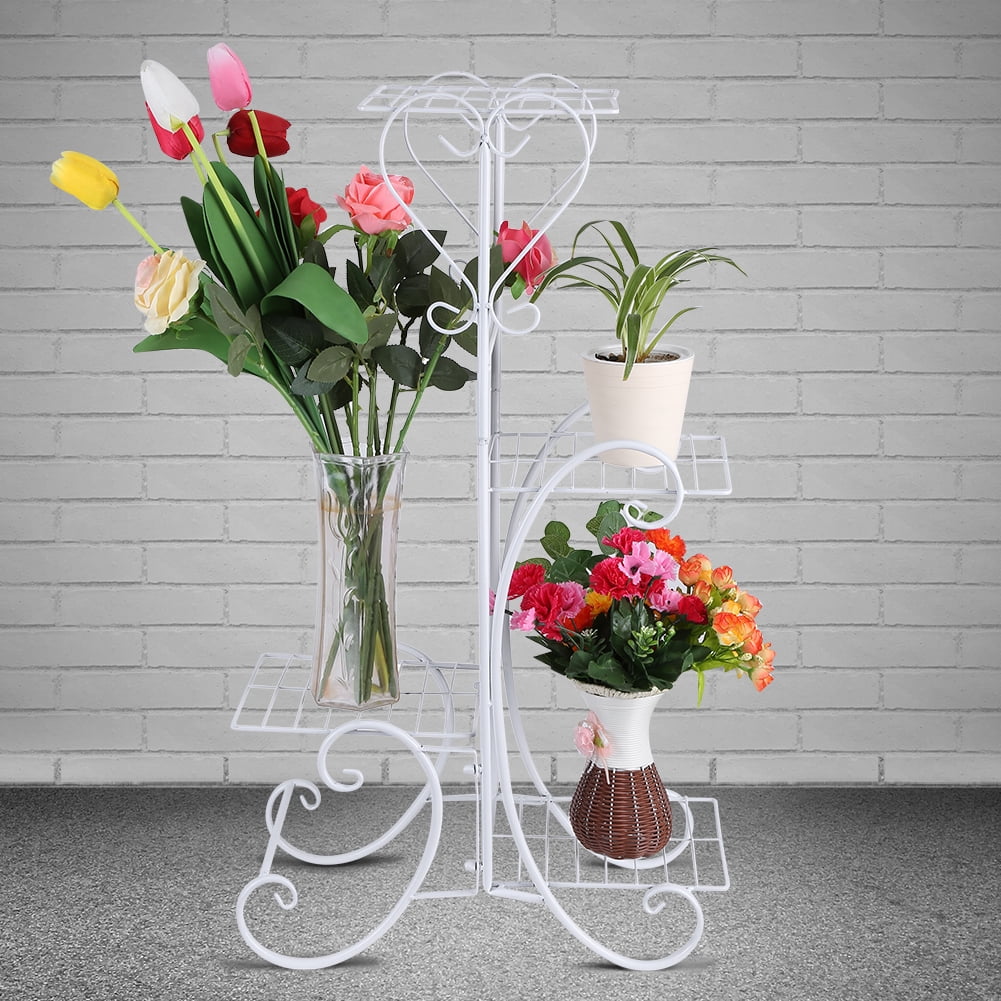 4 Tier Decorative Metal Flower Pot Plant Stand Display Shelf Indoor Outdoor Garden... by