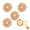 Champagne diamonds with golden base, variant on 5-Piece Crystal-Stud Cufflinks Set, 2.2 x 2.2 cm Copper Dress Shirt Sleeve Buttons, Luxe French Style, Sparkling Rhinestone Accents, Versatile Men & Women Accessory for Formal and Casual Wear