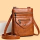 thumbnail image 5 of Bolso bandolera para teléfono celular | Bolso vertical de cuero PU suave para mujer | Bolso de mano pequeño | Cartera ligera para mujer | Marrón | 24,5x9,7x9,3cm | 1 Paquete, 5 of 6