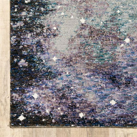 HomeRoots 510419 10 x 13 ft. Purple Teal & Brown Abstract Power Loom Stain Resistant Rectangle Area Rug
