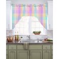 thumbnail image 2 of Pink Blue Kitchen Swag Valances for Windows, Buffalo Plaid Checker Modern Gingham Lattice Swag Valances Curtains for Living Room, Rod Pocket Window Treatments for Bathroom, Bedroom, Cafe, 56"x36", 2 of 6