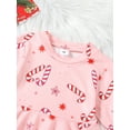 thumbnail image 4 of Liacowi Toddler Girls Sweet Princess Dress Long Sleeve Candy Cane Print Dress for Christm Party, 4 of 8