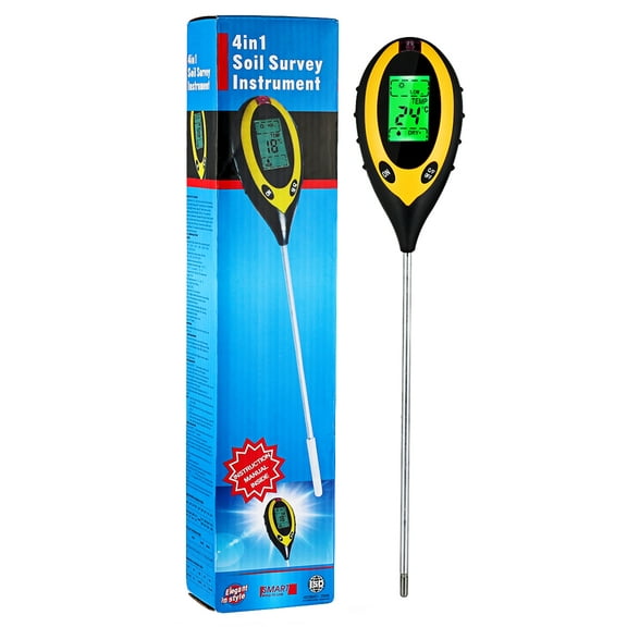 4-in-1 Soil Meters - Measure Sunlight, Soil PH, Moisture, & More