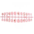 thumbnail image 5 of RAGUPEL 24Pcs 3D Almond Press on Nails Medium White French Tip Fake Nails Gold Beads Shell Starfish Rhinestones Design Flower Glue on Nails Spring False Nails Handmade Acrylic Nails for Women, 5 of 7
