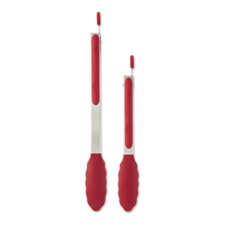 Elements By Thyme & Table Red Silicone Locking Tongs Set of 2 photo 5
