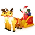 thumbnail image 2 of Costway 7.5 Ft Inflatable Santa Double Deer w/Sled Waterproof Christmas Outdoor Decoration, 2 of 9