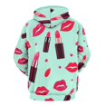 thumbnail image 3 of Lipstick Pattern Background 3D Print Hoodie Men Women Autumn Thin Pullover Sweatshirt Vintage Streetwear Tops, 3 of 6