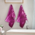 thumbnail image 4 of Pink Christmas Tree Hand Towels 2 PCS, Xmas Kitchen Towel Ultra Soft and Highly Absorbent,Decorative Fingertip Face Towel for Bathroom Hotel, 28.3"x14.4", 4 of 6