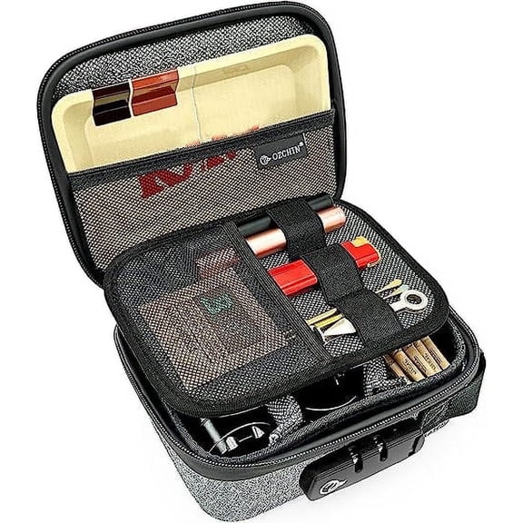 OZCHIN EVA Hard Case with Lockable Combination Lock, Smell Proof Medicine Storage Bag, Portable Travel Container
