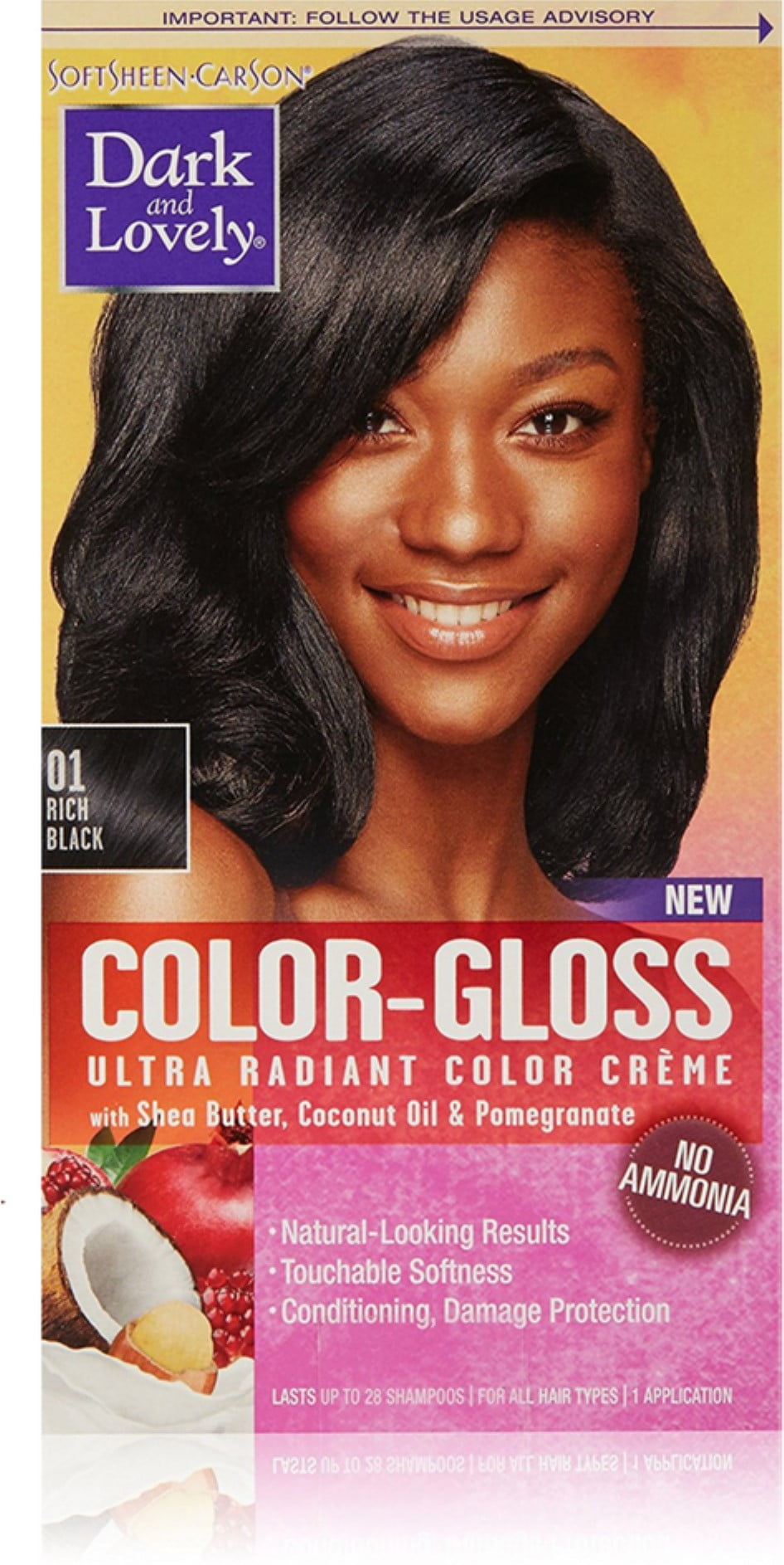 Dark and Lovely Ultra Radiant Color Creme, Rich Black 1 ea (Pack of 3)