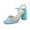 Blue, variant on XYD Women Sexy Rhinestones Open Toe Sandals Chunky High Heel Buckled Ankle Strap Pumps Party Summer Shoes Size 4.5 Black