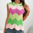 thumbnail image 7 of Lenpel Women's Tank Tops Summer Casual Sleeveless Crew Neck Hollow out Color Block Lightweight Sweater Vests Tunic Knit Shirts, 7 of 7