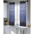 thumbnail image 5 of Blue Geometric Sheer Curtains 45 Inch Length 2 Panels Set for Living Room/Bedroom, Ombre Modern Abstract Art Kitchen Curtains with Grommet Semi-Sheer Curtains Drapes Voile Window Treatments 42"x45"x2, 5 of 7